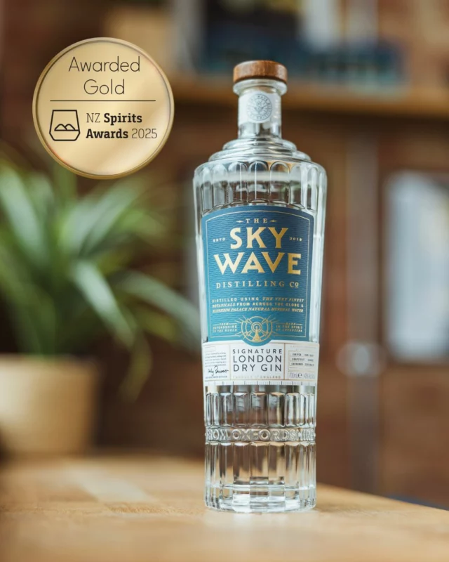 Oxfordshire's own Sky Wave Gin just struck Gold at the New Zealand Spirits Awards 2025! 🥇 
Our Signature London Dry Gin beat global competition, earning one of only five gold medals in the Classic Gin Category. This 85th international medal solidifies Sky Wave's reputation as a world-leading craft gin producer. 
Cheers to serendipity and exceptional quality! 

For full intriguing story see link in bio.

 #SkyWaveGin #GoldMedal #NZSpiritsAwards #CraftGin #LondonDry #GinAwards #Distillery #Gin